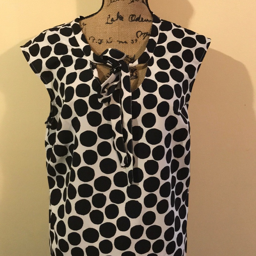 Polka dot black and white blouse